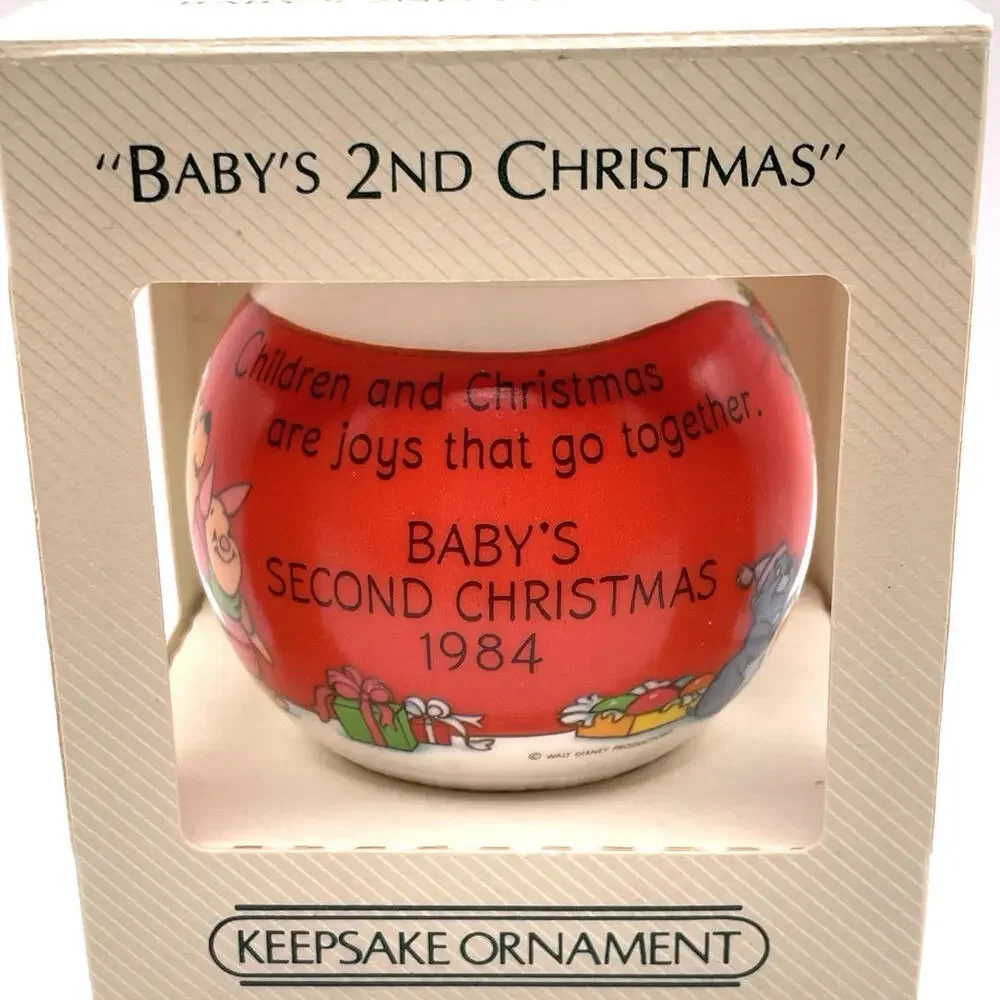 1984 Hallmark Winnie The Pooh Baby's Second Christmas Ornament In Box‎
